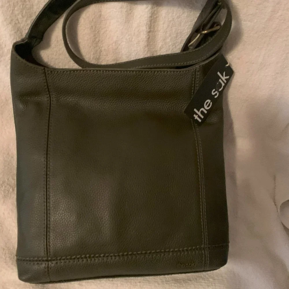 The Sak Dark Green Bag Leather with Extendable Strap - Picture 2 of 4